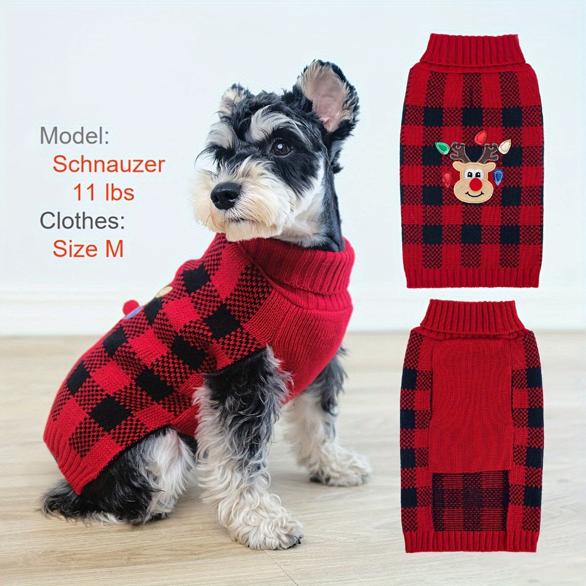 Dog Sweaters - Soft Warm Knit Reindeer Design