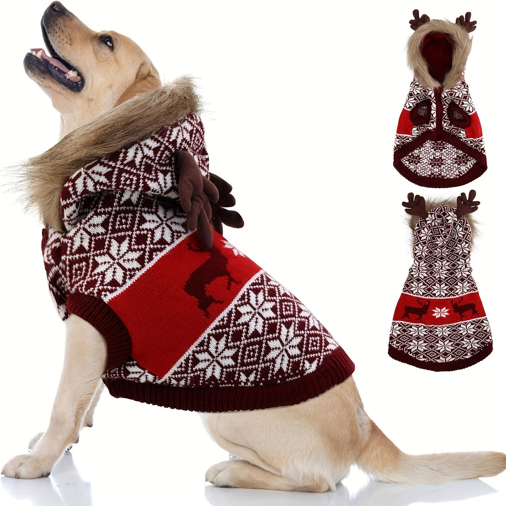 Dog Winter Sweater - Large Dog Sweaters Dog Hooded Sweaters