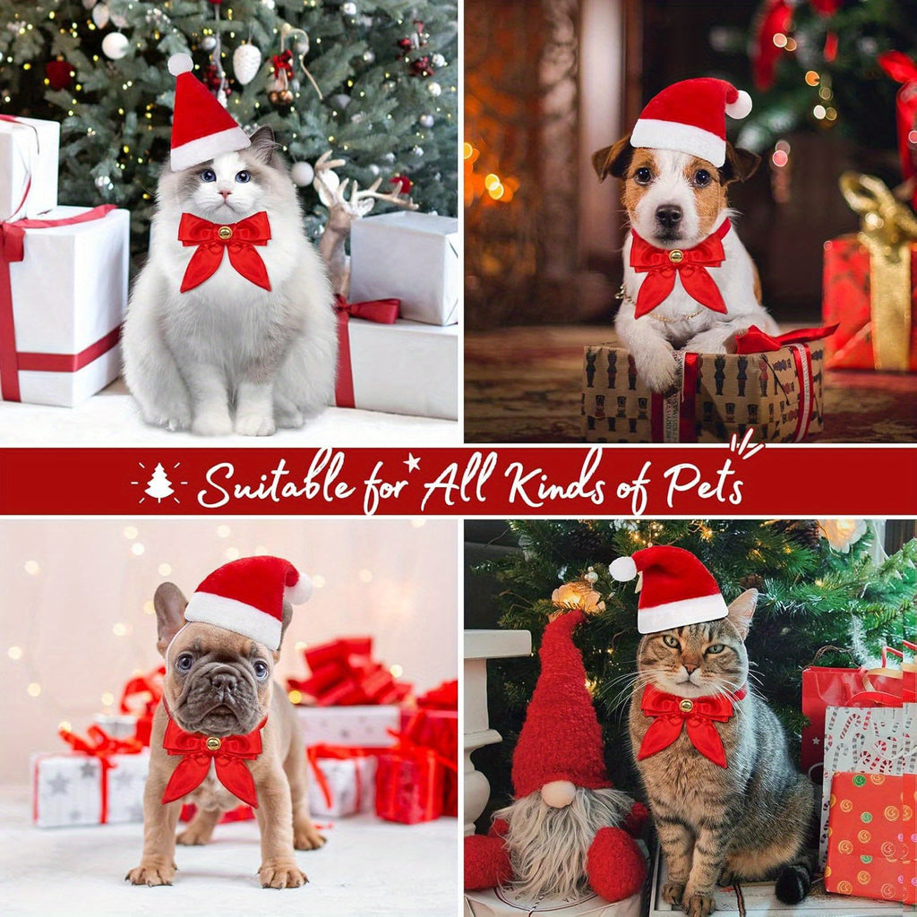 Christmas Dog Hats - Adjustable Breathable Polyester Accessories