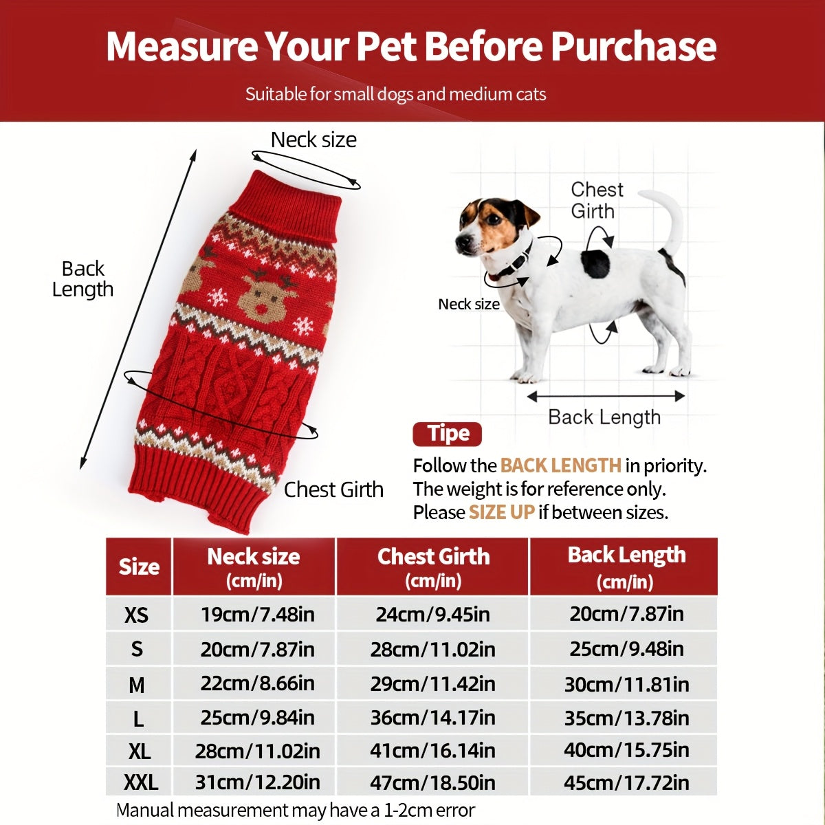 Dog Sweater - Dog Christmas Sweater Winter Dog Clothes