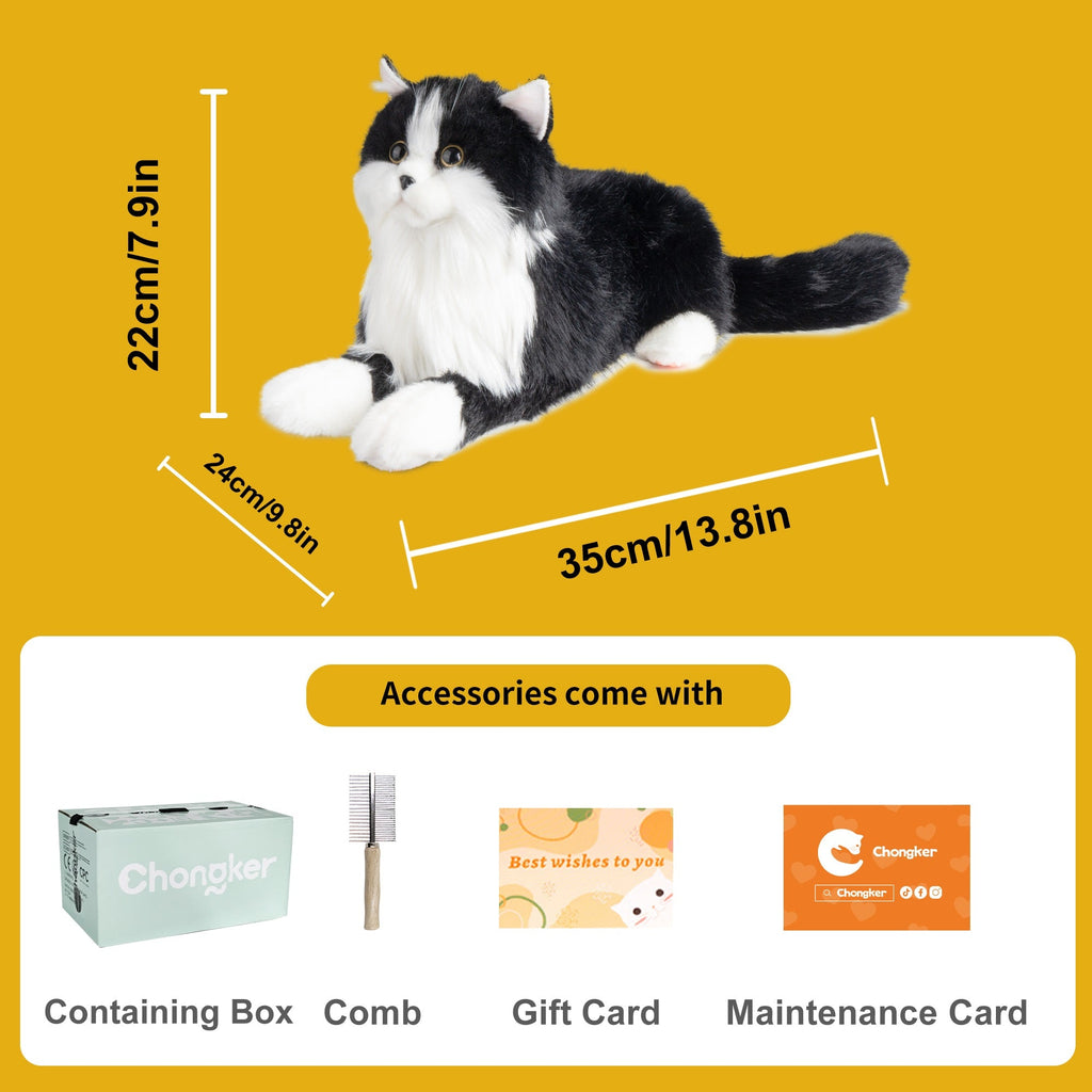 Tuxedo Weighted Plush – Realistic Companion Cat for Adults