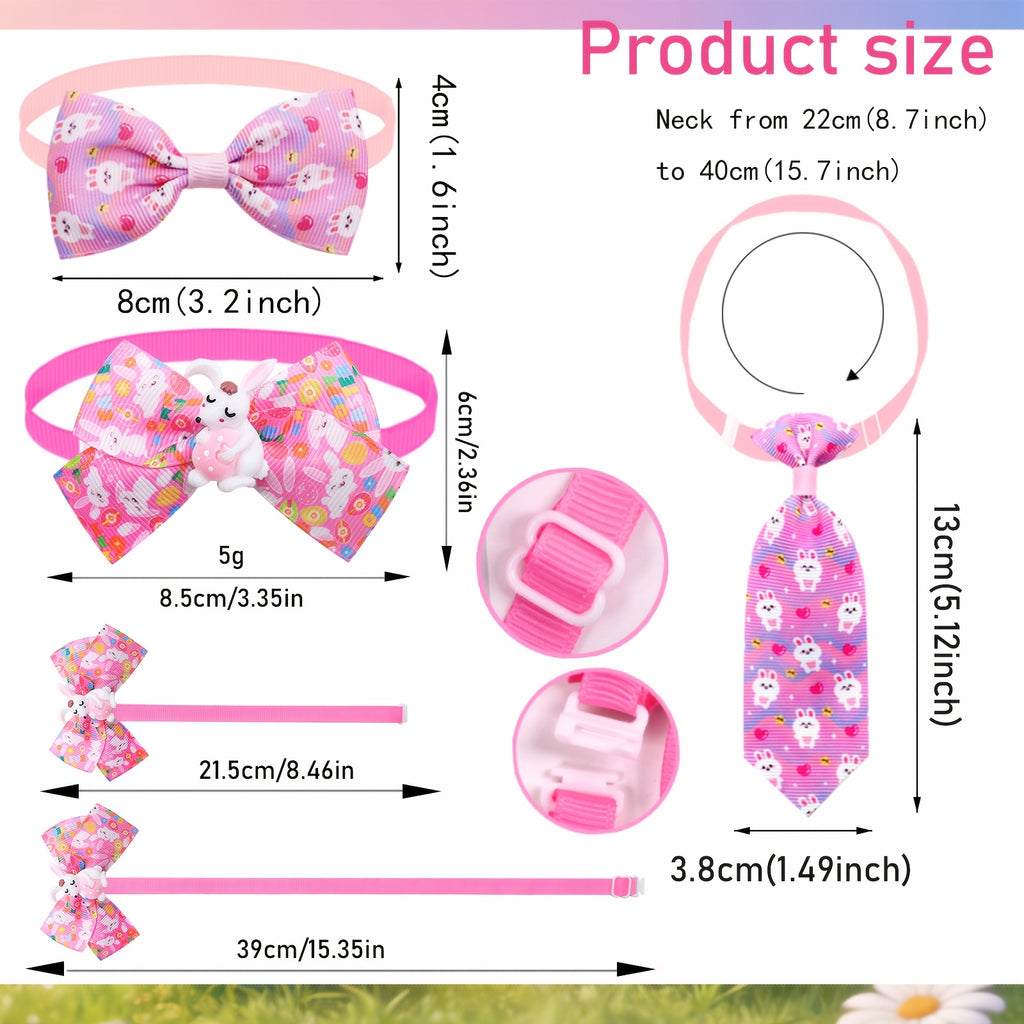 Easter Dog Bow Ties - Adjustable Pet Bows in Bulk