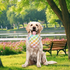 Easter Dog Bandana - Colorful Plaid Scarf