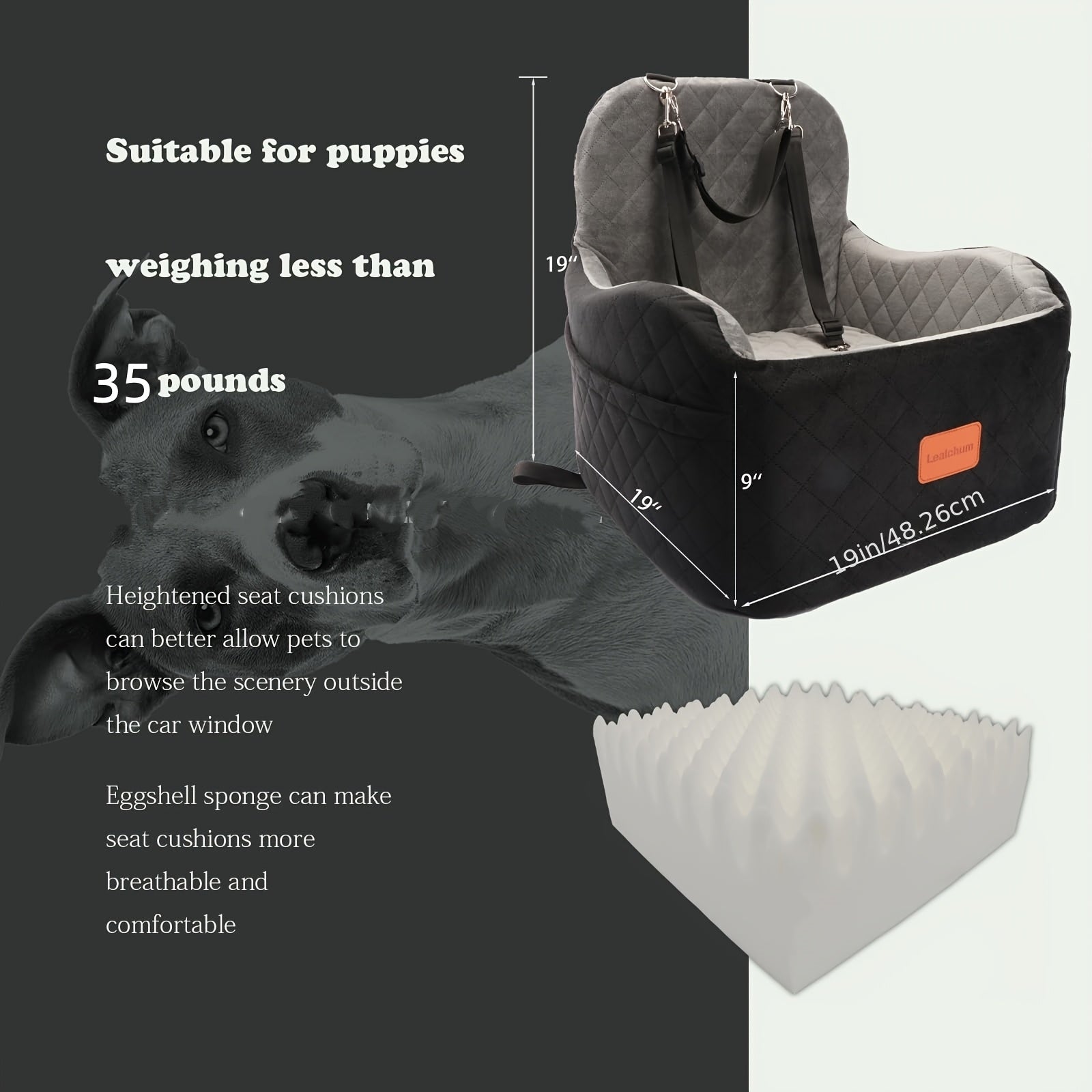 Dog Car Seat - Booster with Elevated Cushion