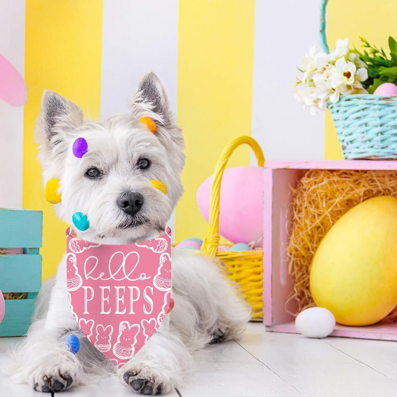 Easter Dog Bandanas - Adjustable with Easter Egg Patterns - Perfect...