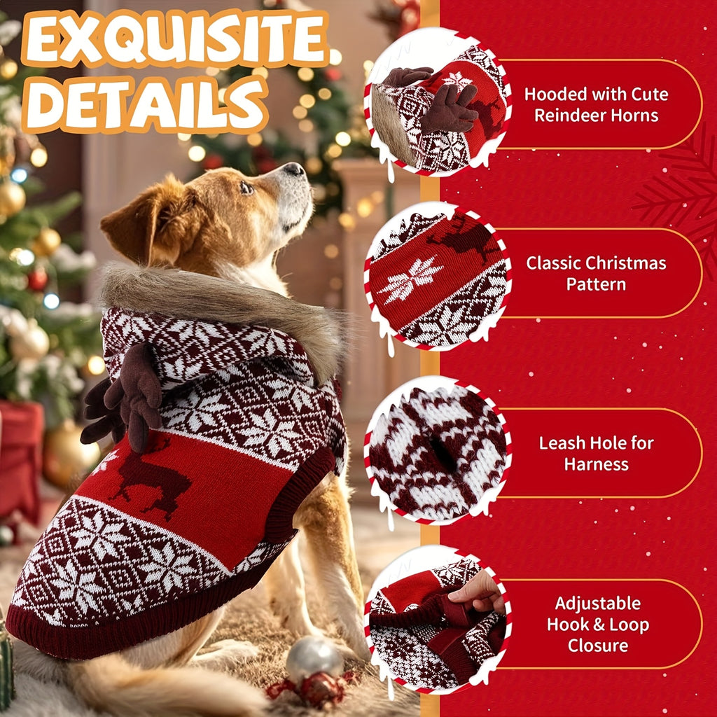 Dog Winter Sweater - Large Dog Sweaters Dog Hooded Sweaters