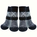 All-Weather Anti-Slip Plush Dog Boots for Medium & Large Breeds