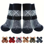 All-Weather Anti-Slip Plush Dog Boots for Medium & Large Breeds