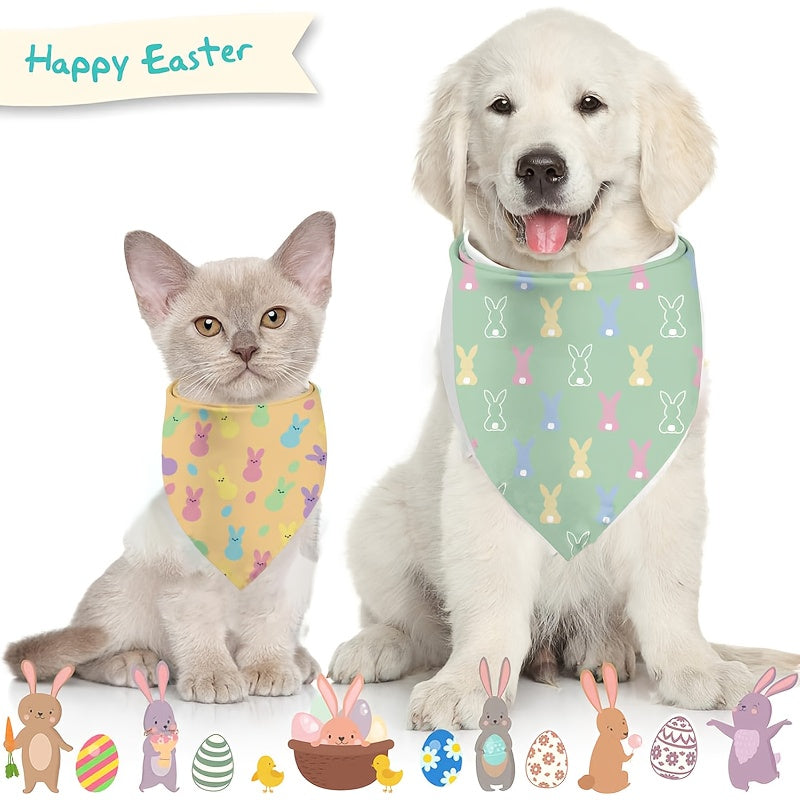 Easter Dog Bandanas - Adjustable Triangle Style