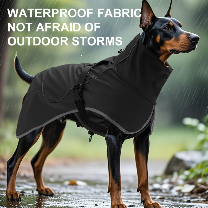 Waterproof Dog Raincoat - Adjustable - Reflective Strips