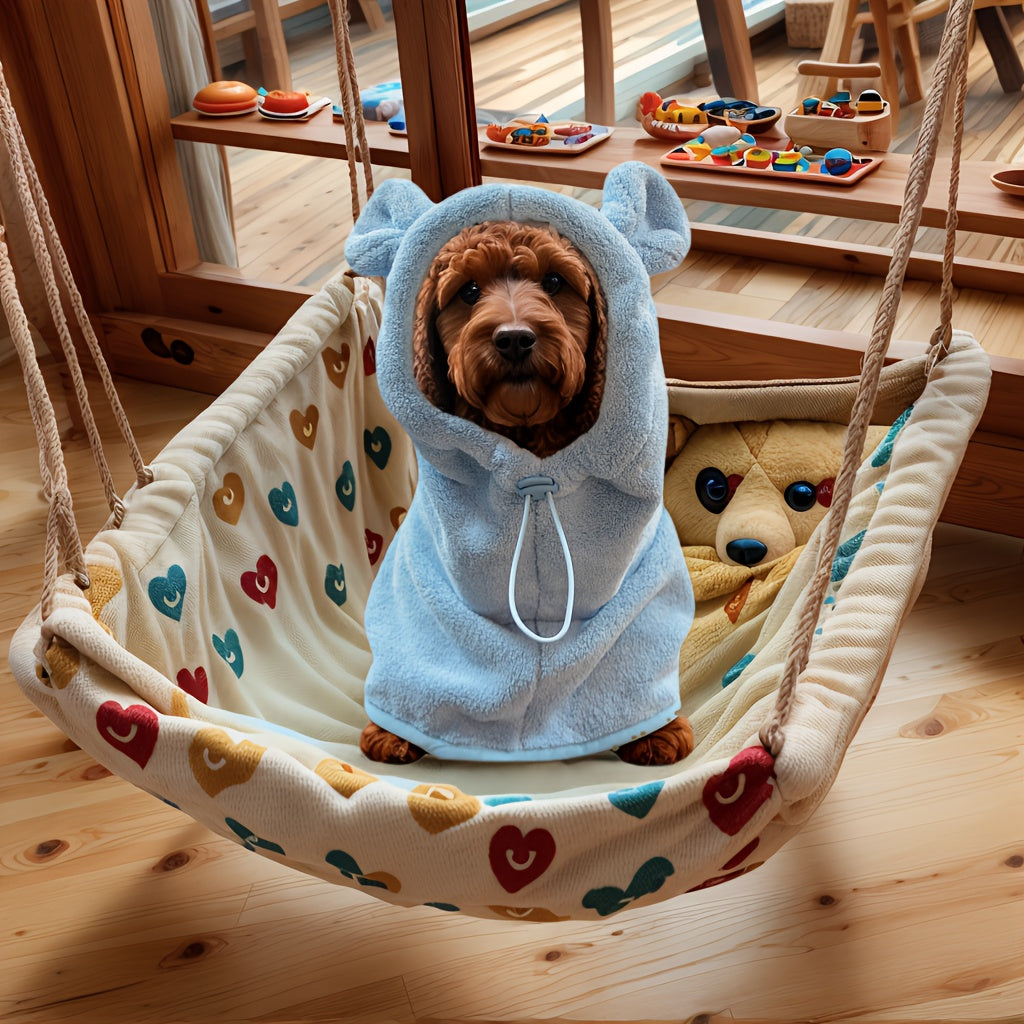 Dog Bathrobe - Soft Absorbent Pet Robe with Hood