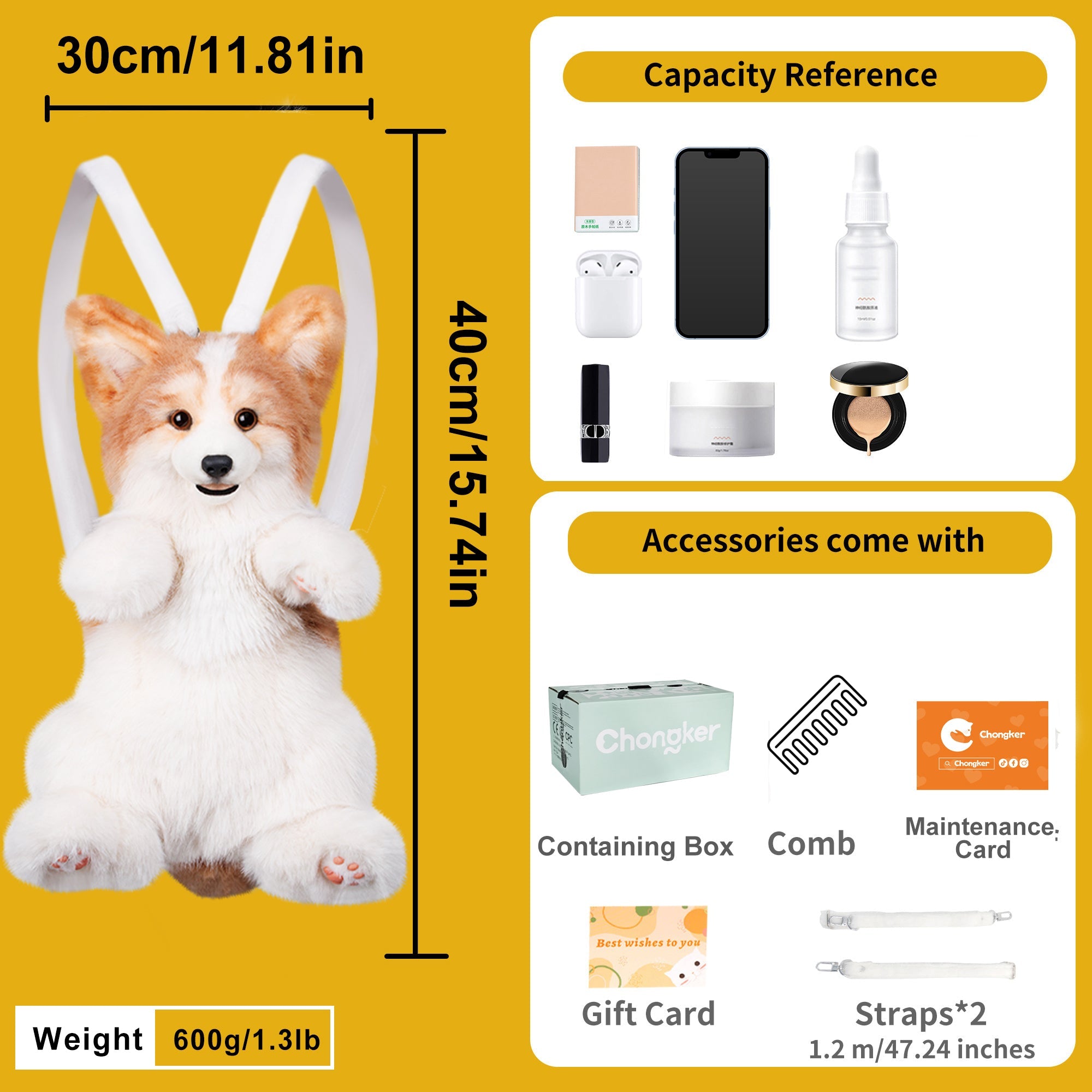 Corgi Backpack – Cute Dog Plush Bag for Kids & Pet Fans