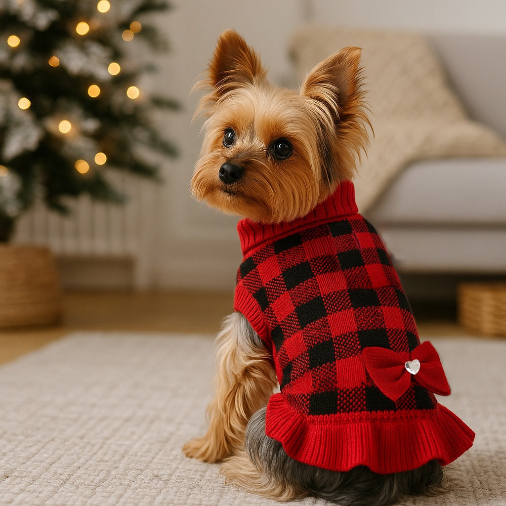 Dog Christmas Sweater - Warm Small Dog Winter Dress