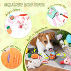 Easter Dog Toys - 8 Pack Squeaky Plush Toys