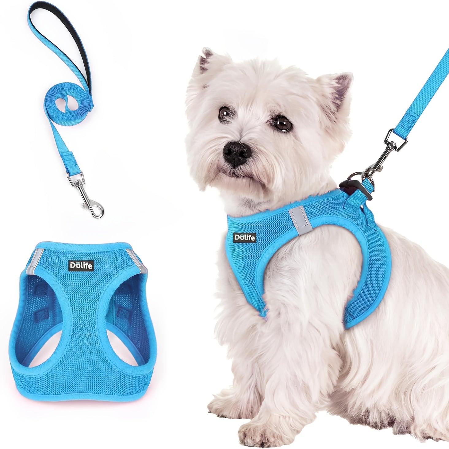 Reflective Mesh Dog Harness - Step-In Design