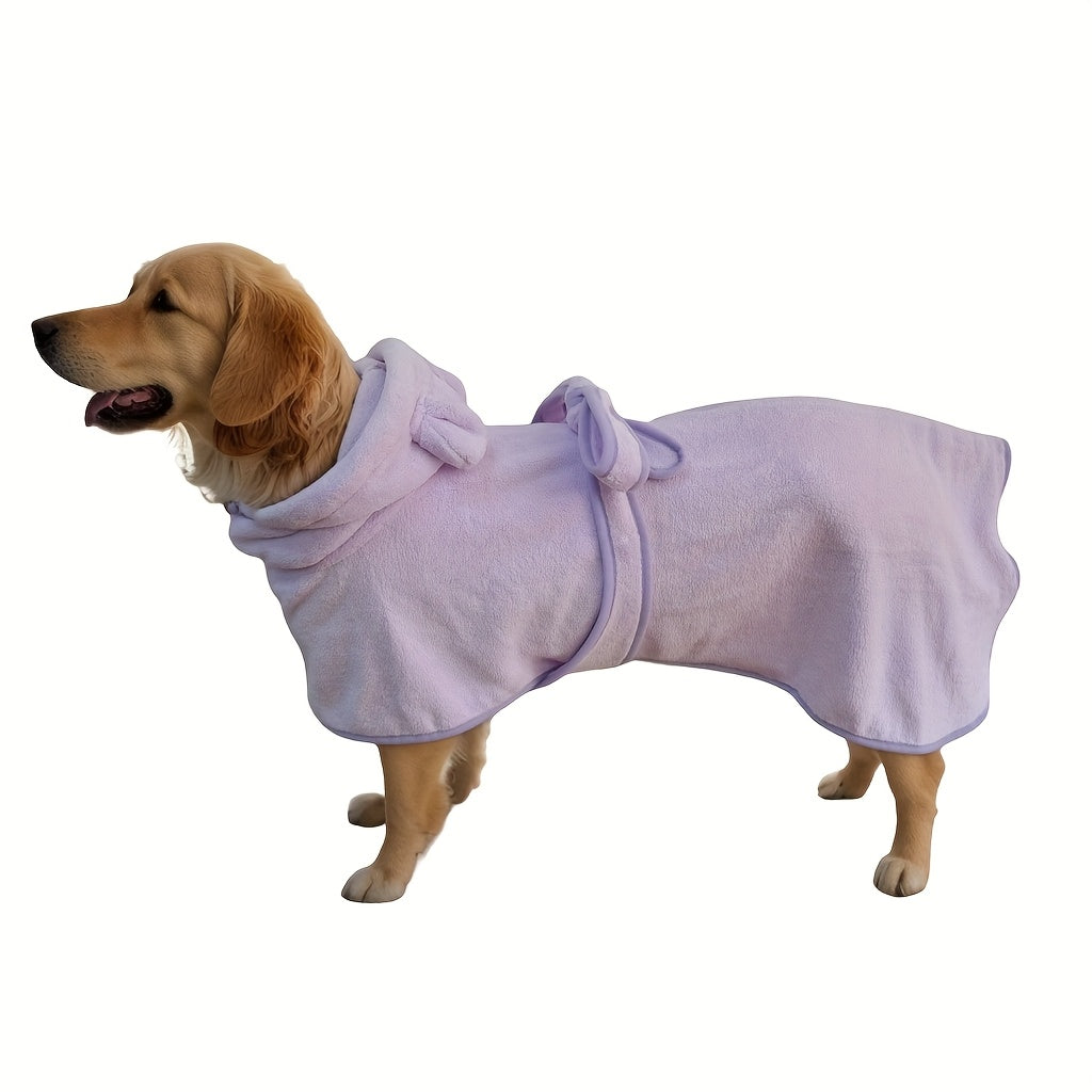 Dog Bathrobe - Soft Absorbent Pet Robe with Hood