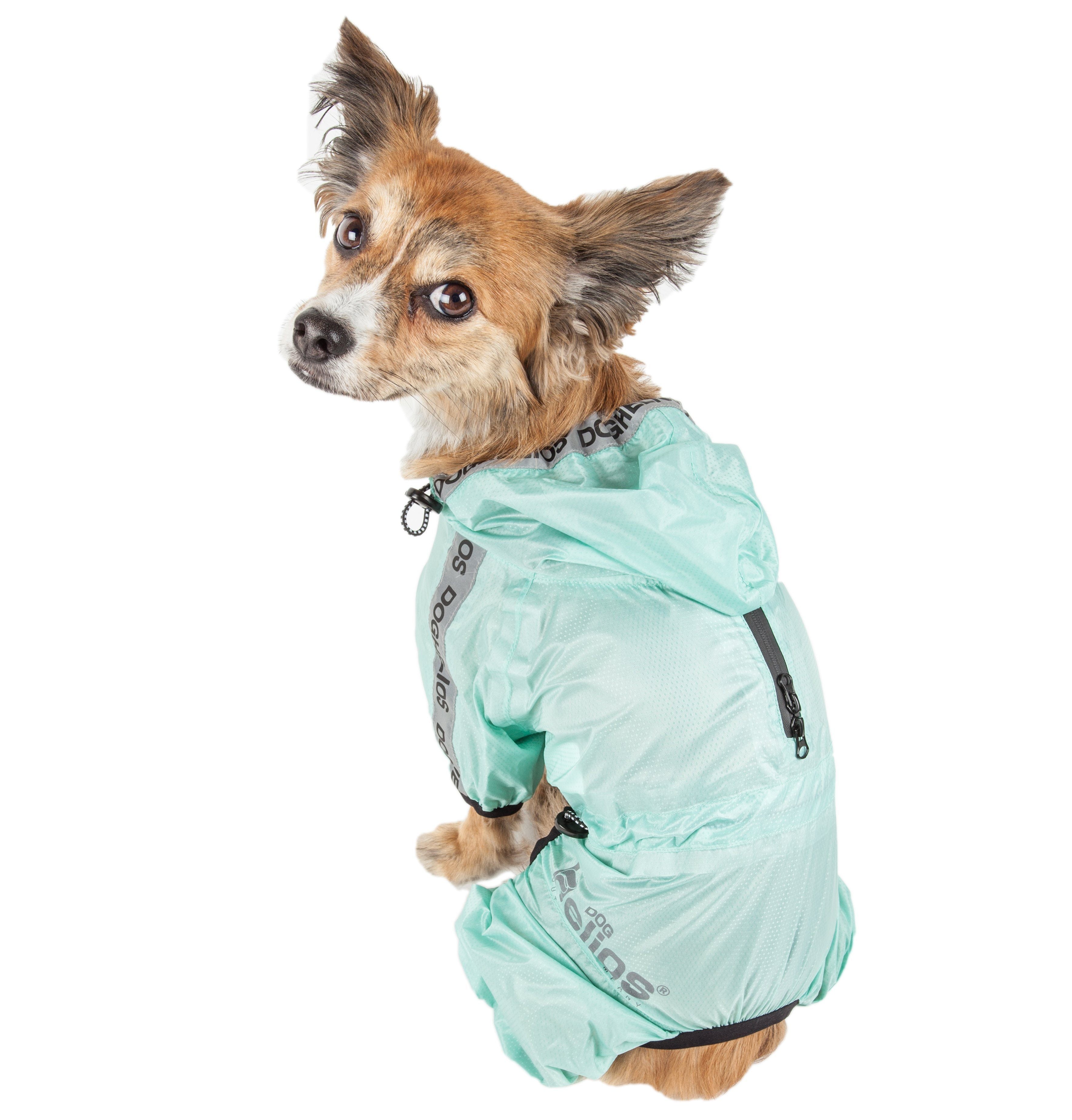 Dog Helios ® 'Torrential Shield' Waterproof and Adjustable Full Body Dog Raincoat