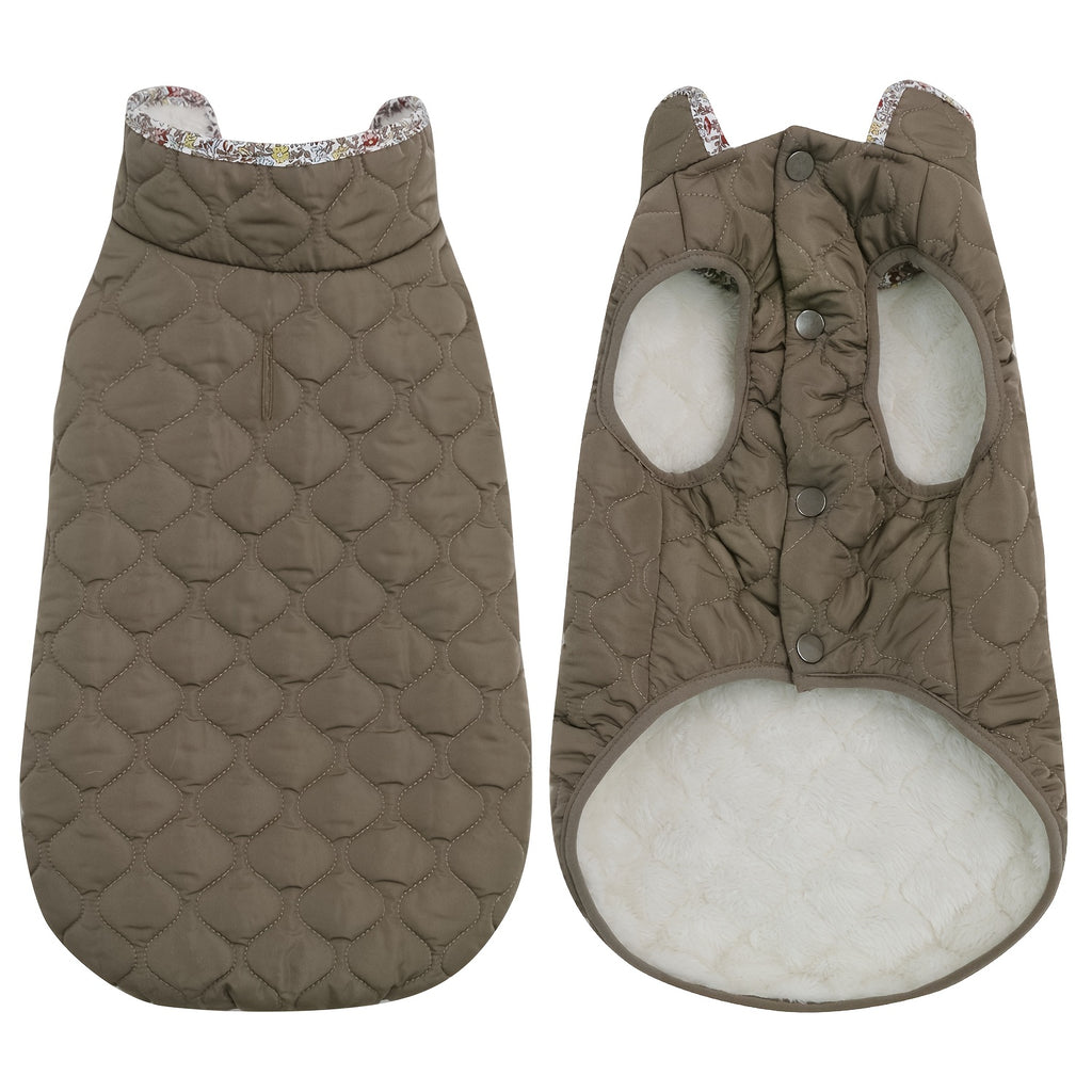 Dog Winter Jacket - Cold Weather Dog Coat with Dark Snap Buttons