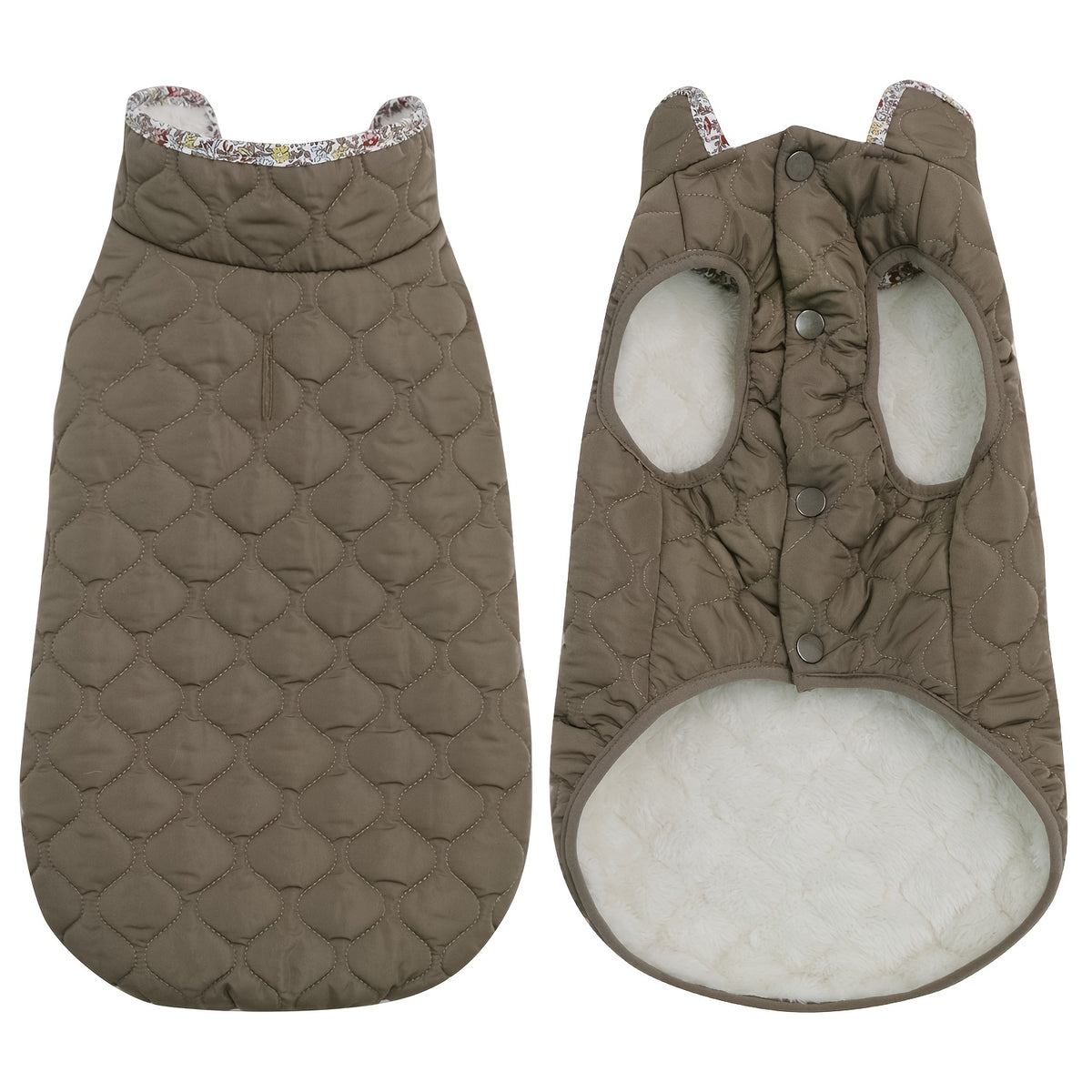 Dog Winter Jacket - Cold Weather Dog Coat with Dark Snap Buttons