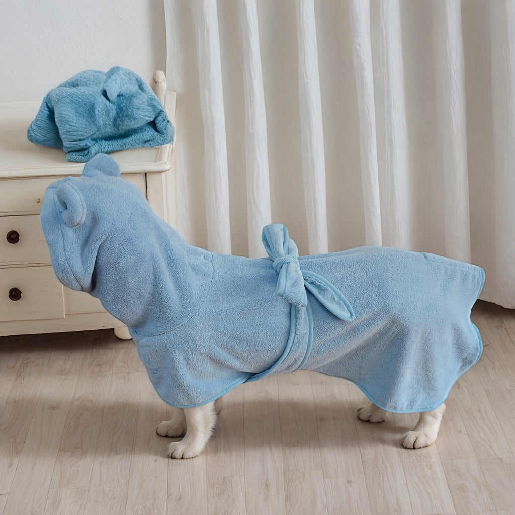 Dog Bathrobe - Soft Absorbent Pet Robe with Hood