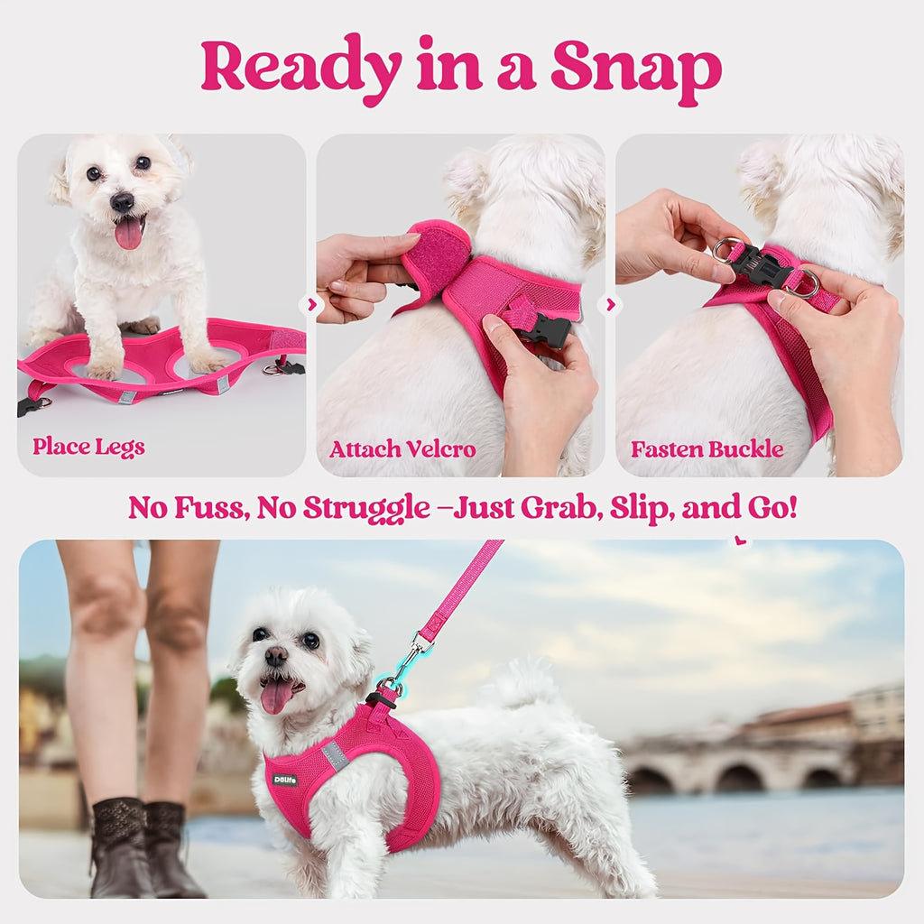 Reflective Mesh Dog Harness - Step-In Design