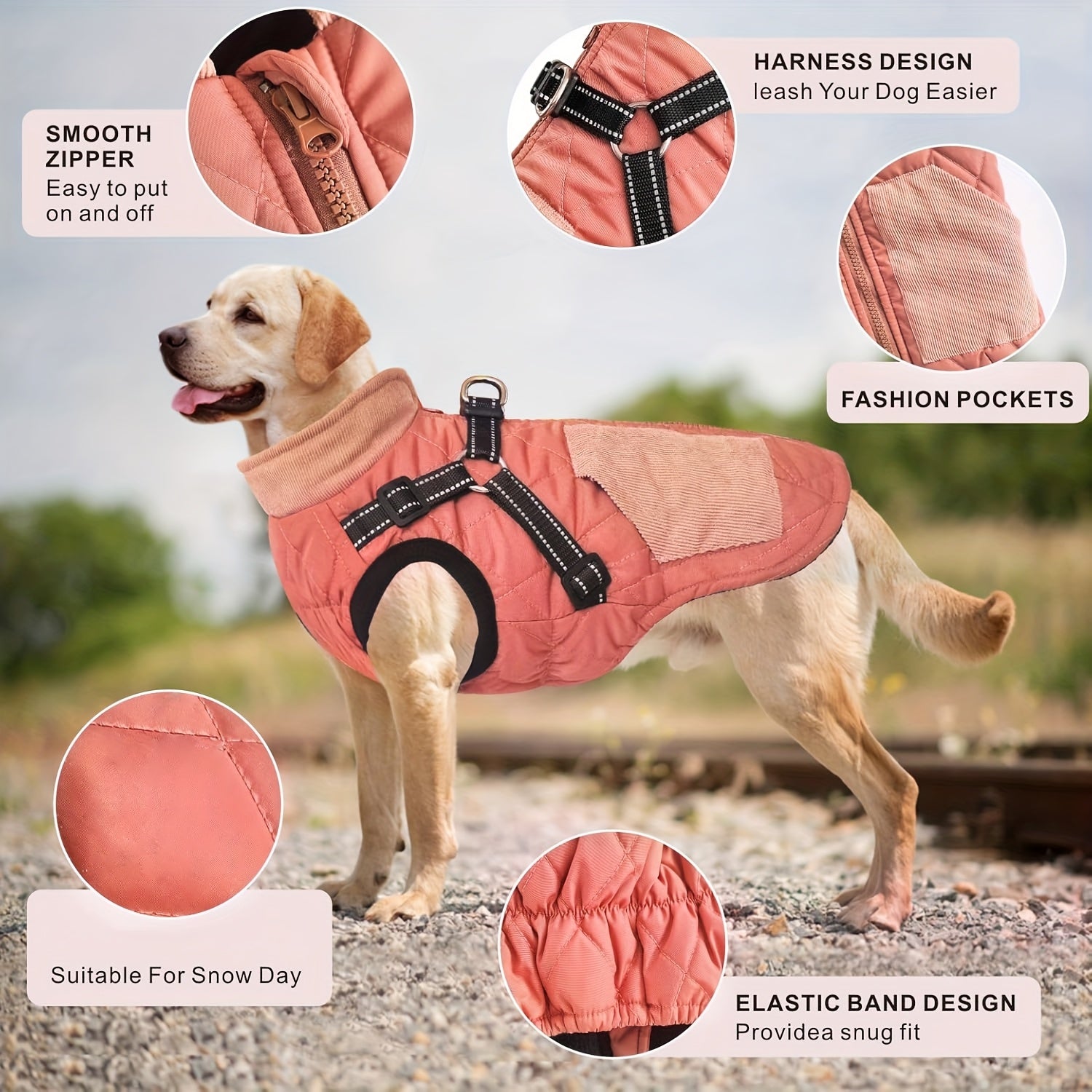 Reflective Dog Jacket - Adjustable Small Medium