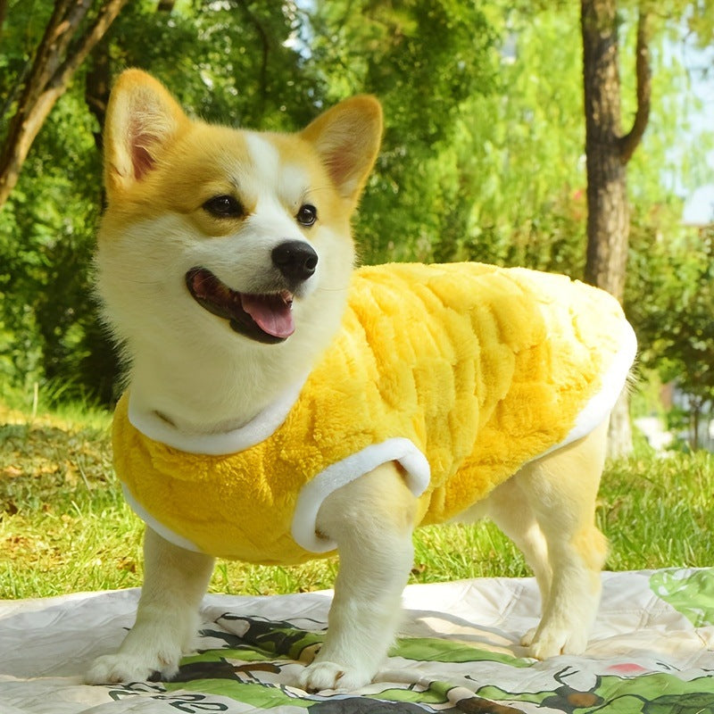Fleece-Lined Dog Vest for Corgis & Medium Breeds - Warm Winter Clot...