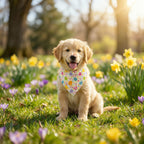 Pet Easter Egg Print Bandana for Small Dogs & Cats - Soft Breathable Triangle Collar Scarf with Adjustable Rope Tie, Easter Egg Pattern Suitable for Puppies, Kittens, Spring Festival Accessory, for Small to Medium Dogs