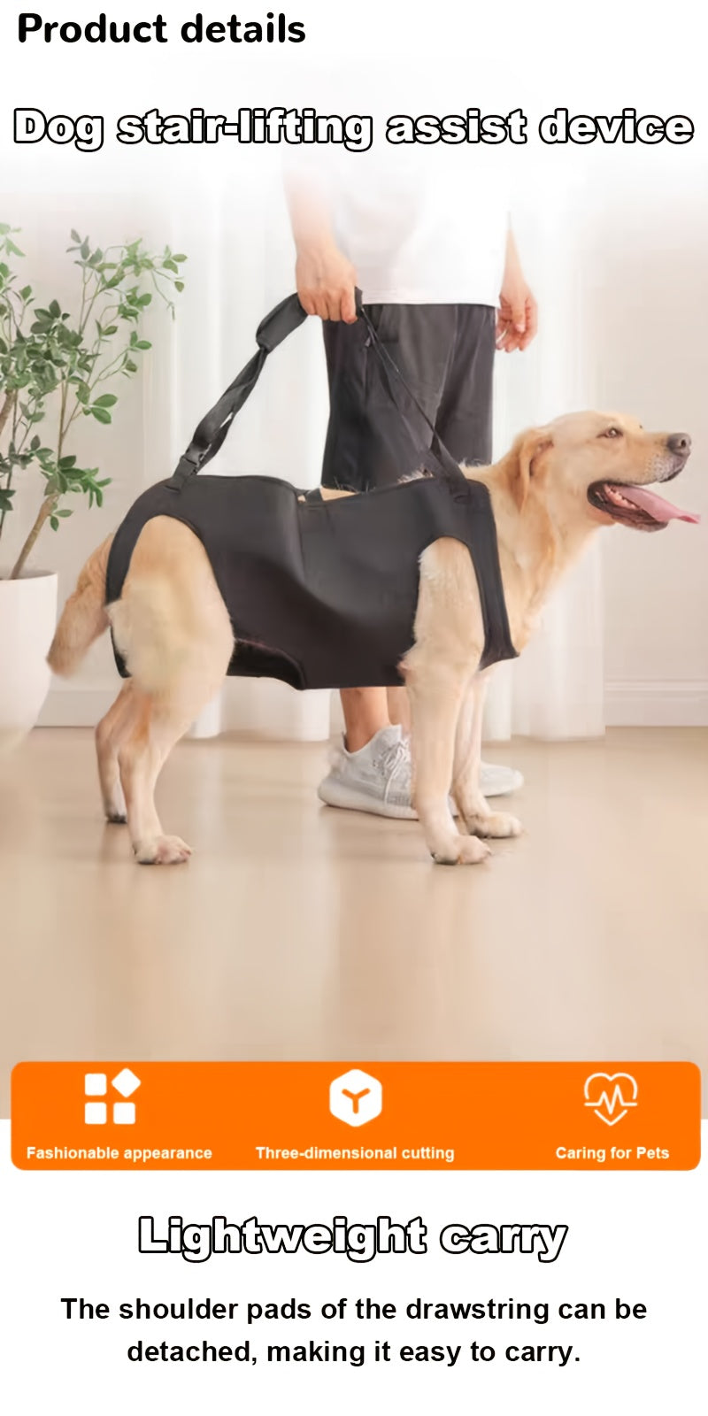 Dog Support Harness for Elderly Disabled Pets - Adjustable Comfort