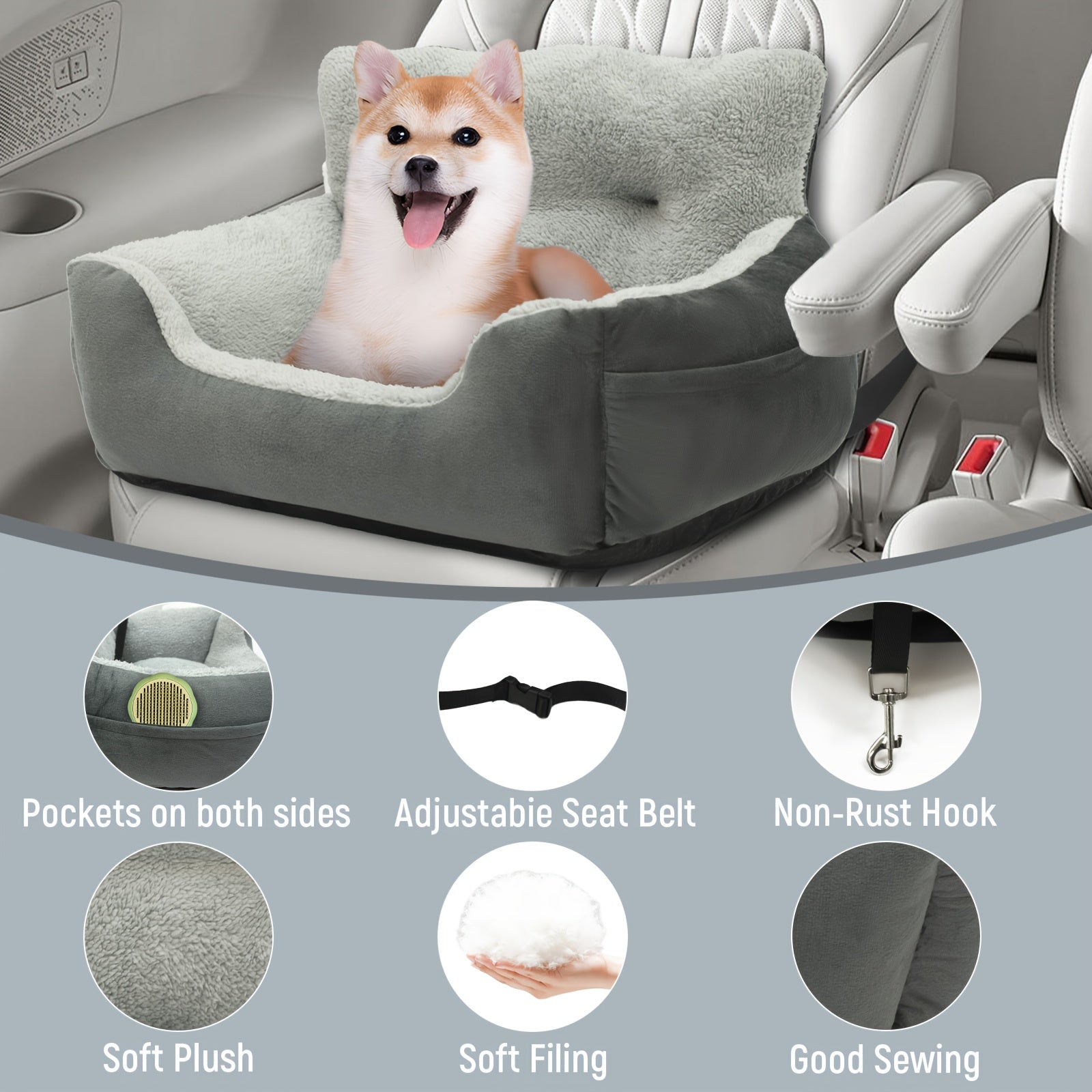 Dog Car Seat Booster - Secure Carrier for Small Dogs
