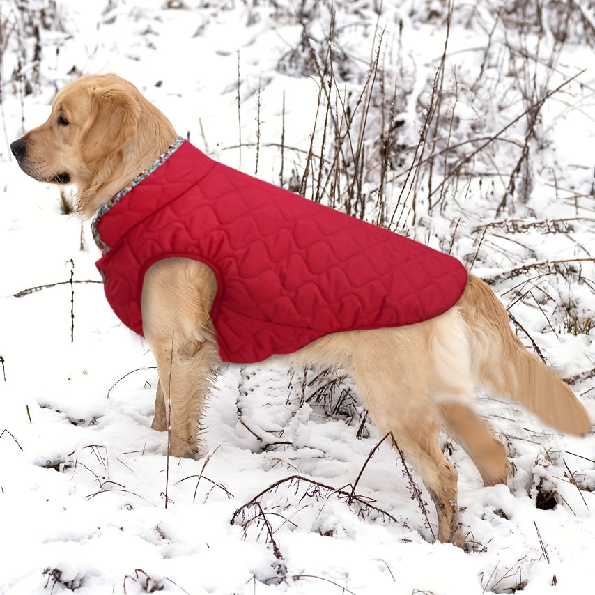 Dog Winter Jacket - Cold Weather Dog Coat with Dark Snap Buttons