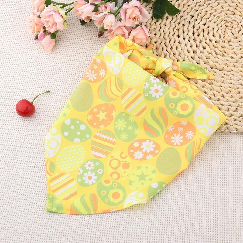 Easter Dog Bandana - Adjustable Washable Triangle Neckerchief