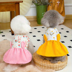 Easter Dog Clothes - Bunny Print Dress for Small Female Dogs