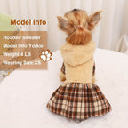Winter Dog Sweater - Fleece Hooded Plaid