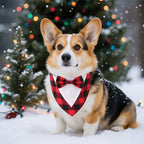 1pc Pets Scarf Festival Plaid Bow Tie Pet Collar Dog Cat Perfect for Valentine's Day Easter Independence Day Thanksgiving Day Christmas Wedding Decorations Pets Costume