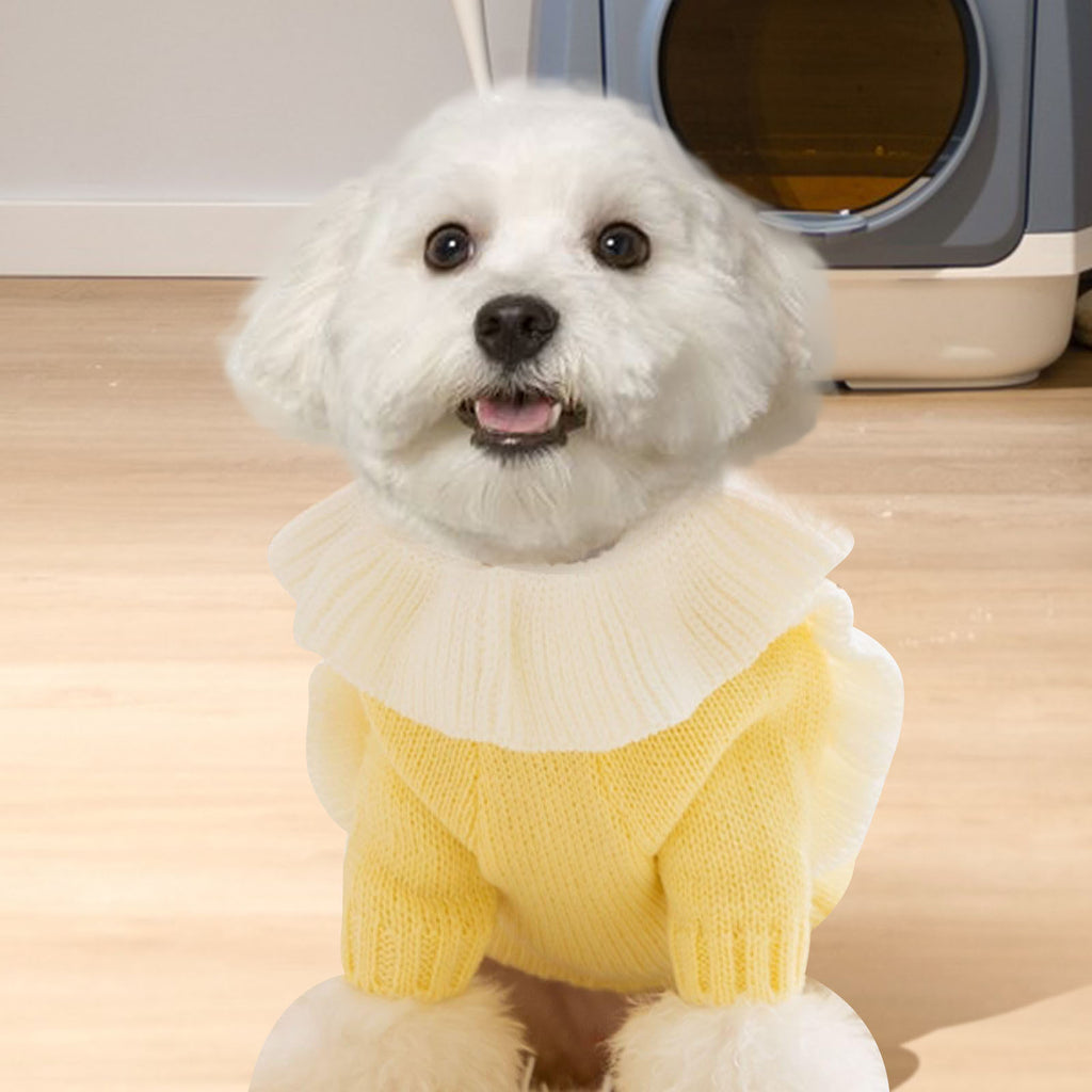 Dog Sweater - Warm Cozy Ruffled Collar Design