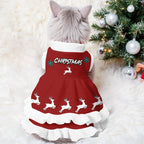 Dog Christmas Dress - Warm Winter Coat with Ruffled Hem