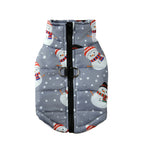 Dog Winter Coat Reindeer Print Zip Puppy Vest Jacket