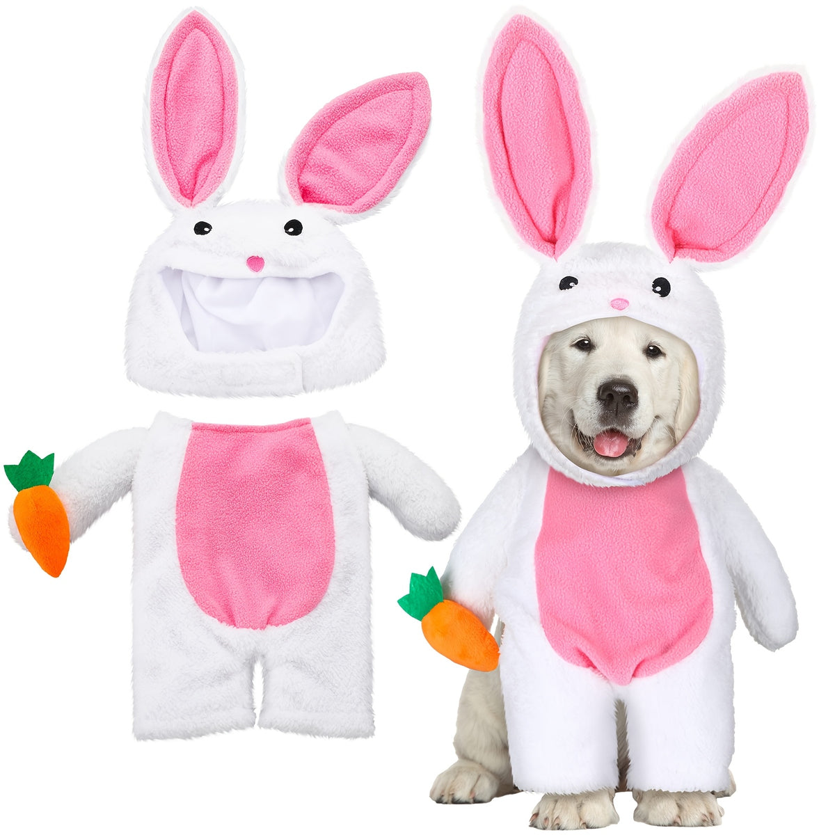 Easter Bunny Costume for Dogs & Cats - Funny Fluffy Outfit