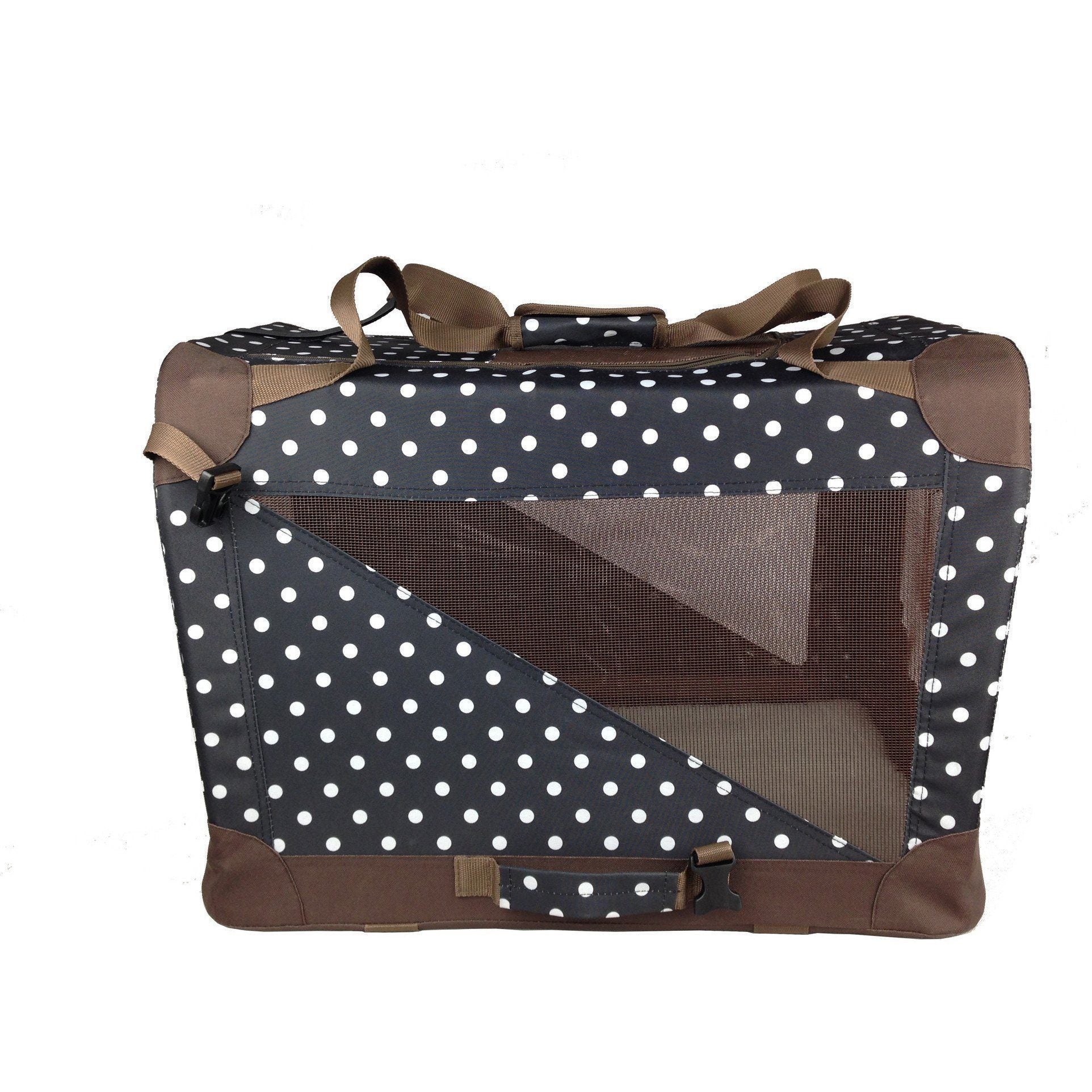 Pet Life ® '360° Vista View' Zippered Soft Folding Collapsible Durable Metal Framed Pet Dog Crate House Carrier