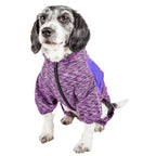 Pet Life ® Active 'Downward Dog' 4-Way-Stretch Fitness Yoga Dog Tracksuit Hoodie