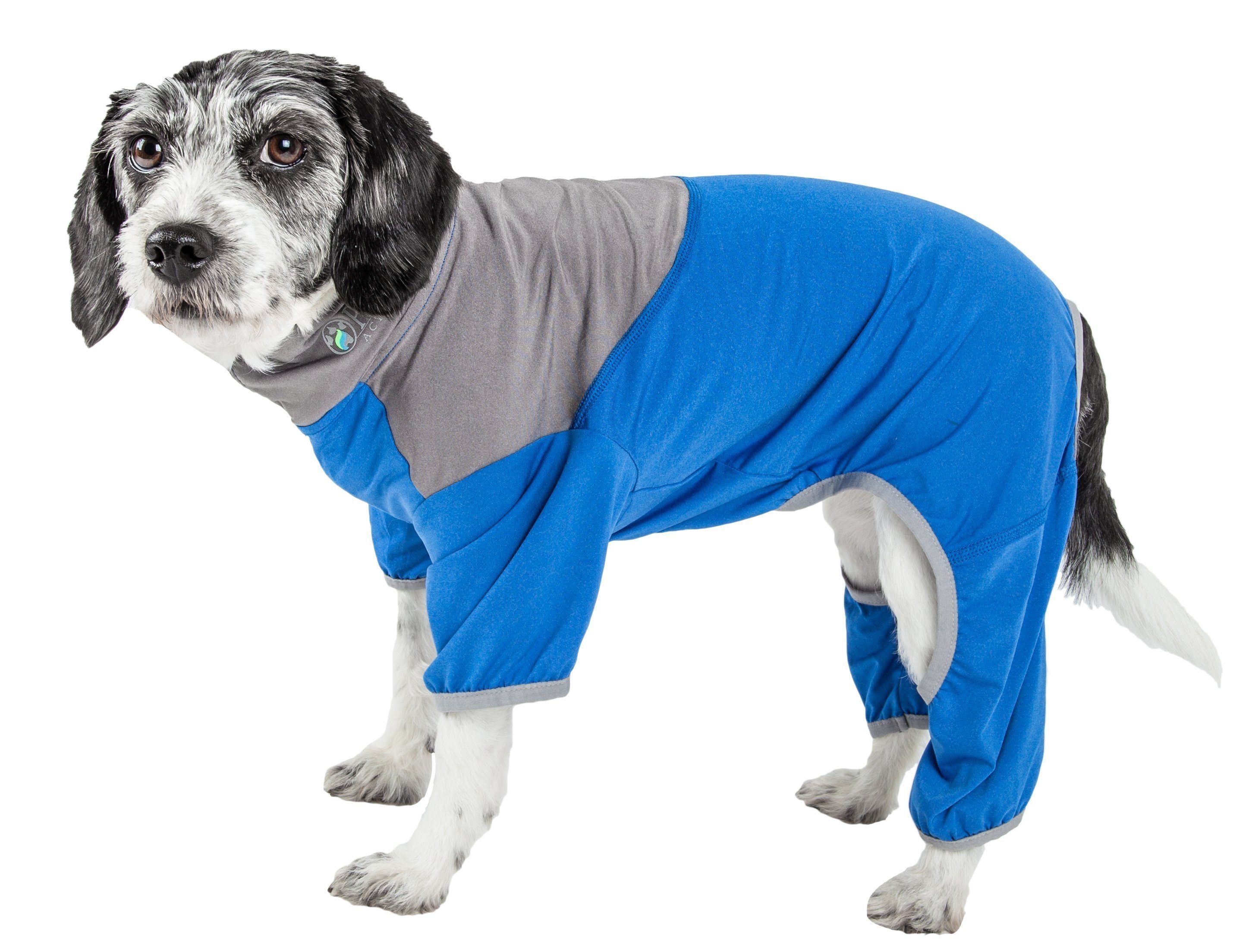 Pet Life ®  Active 'Embarker' 4-Way Stretch Fitness Yoga Full Body Dog Tracksuit