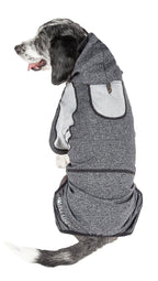 Pet Life ®  Active 'Fur-Breeze' Medium-weight 4-Way-Stretch Full Body Hooded Dog Yoga sweater