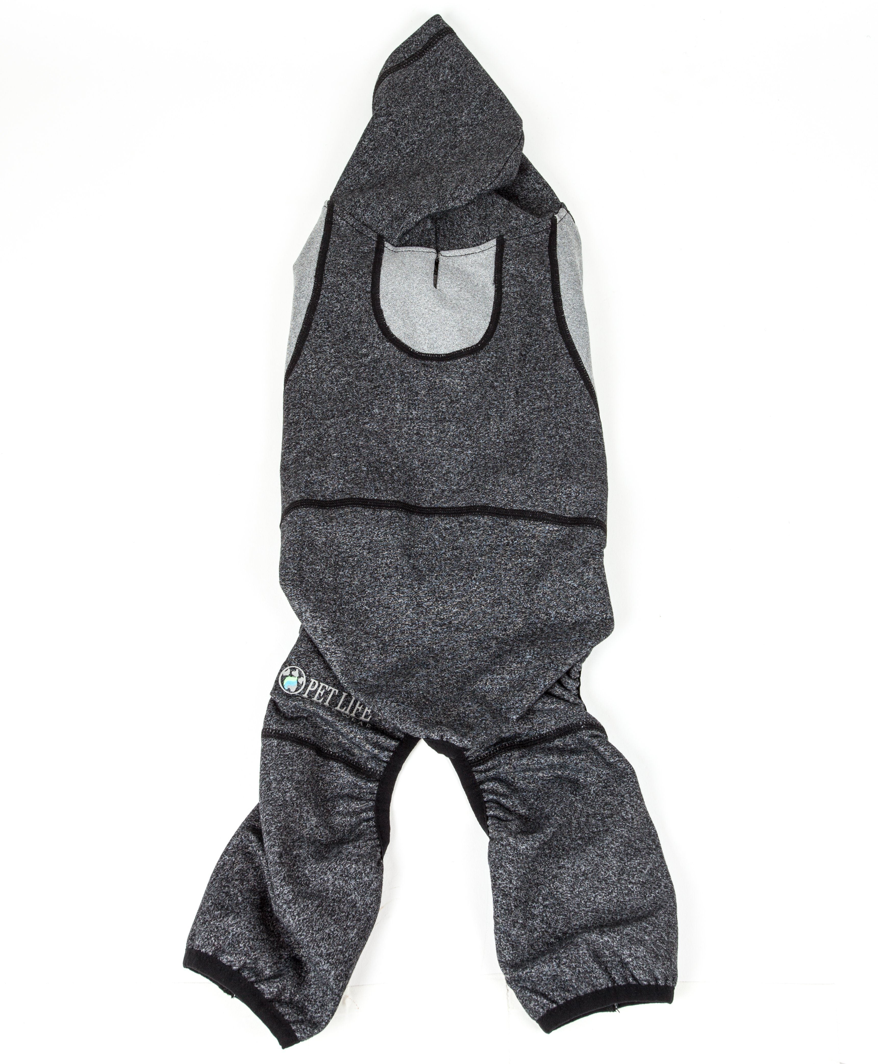 Pet Life ®  Active 'Fur-Breeze' Medium-weight 4-Way-Stretch Full Body Hooded Dog Yoga sweater