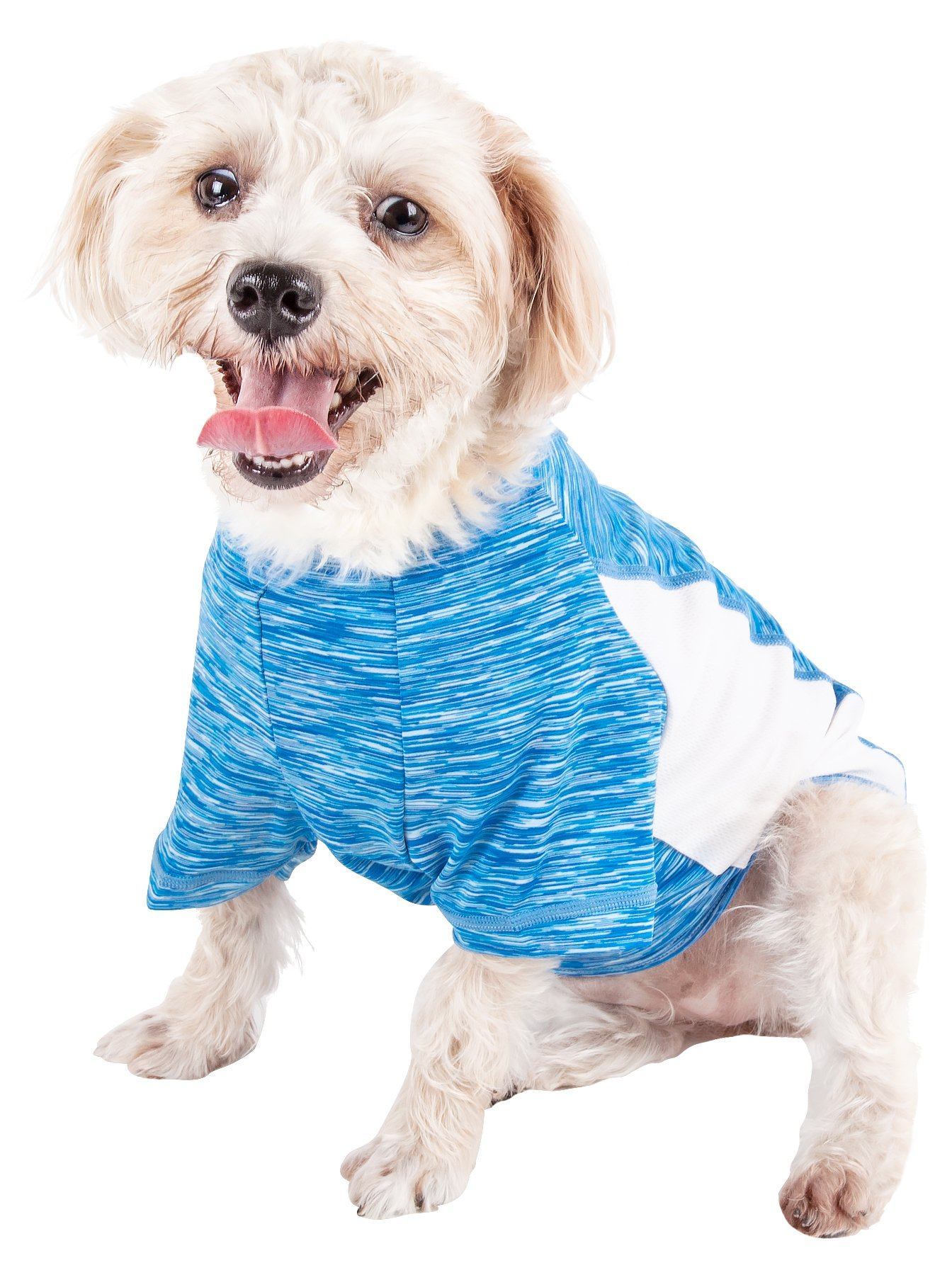 Pet Life ® Active 'Warf Speed' Heathered Ultra-Stretch Yoga Fitness Dog T-Shirt