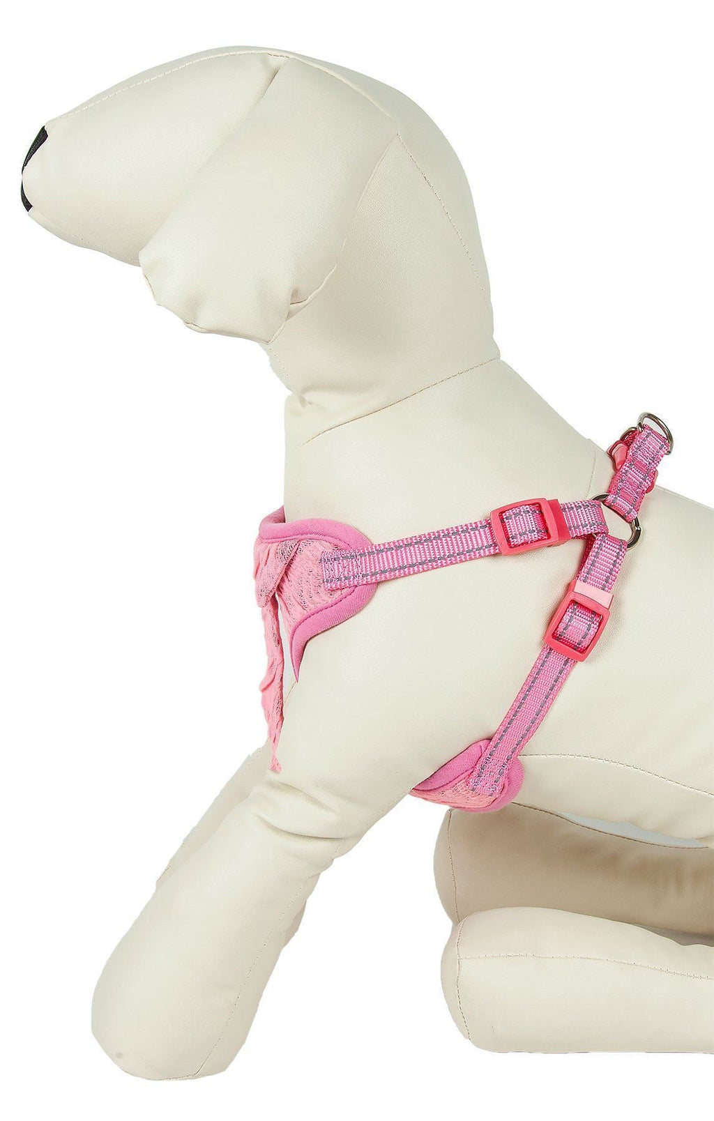 Pet Life ®  'Chichi Shaggy' Mesh Reversed Adjustable Fashion Dog Harness W/ Shaggy Neck Tie