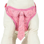 Pet Life ®  'Chichi Shaggy' Mesh Reversed Adjustable Fashion Dog Harness W/ Shaggy Neck Tie