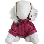 Pet Life ® Classic Metallic Fashion 3M Insulated Dog Coat Parka  w/ Removable Hood