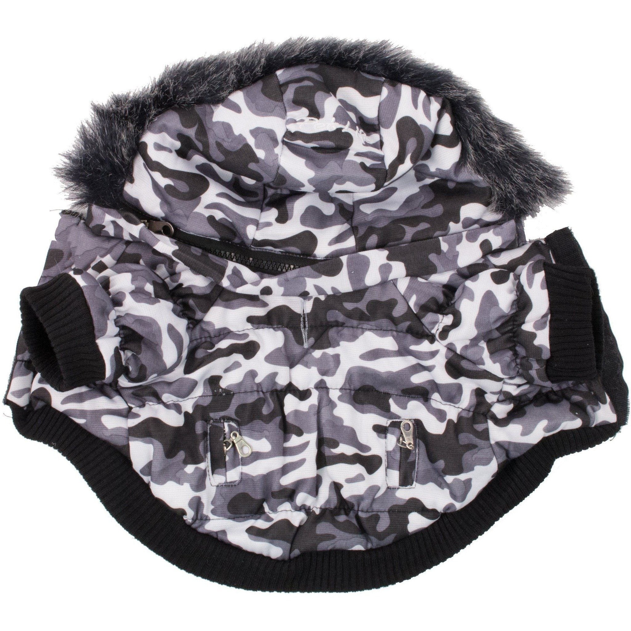 Pet Life ® Classic Metallic Fashion 3M Insulated Dog Coat Parka  w/ Removable Hood