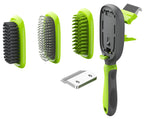 Pet Life ® 'Conversion' 5-in-1 Interchangeable Dematting and Deshedding Bristle Pin and Massage Grooming Pet Comb